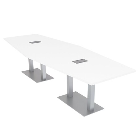 Skutchi Designs 45 in W, 120 in L, 29 in H, Engineered Wood Top, White HAR-HEX.IR-46x119-DOU-ELEC-XD09